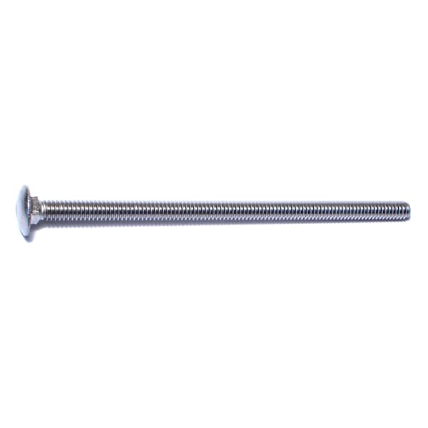 Midwest Fastener Carriage Bolt, Square Neck, 20 (Coarse), 5 in L, 18-8 Stainless Steel, 5 PK 78863 - main
